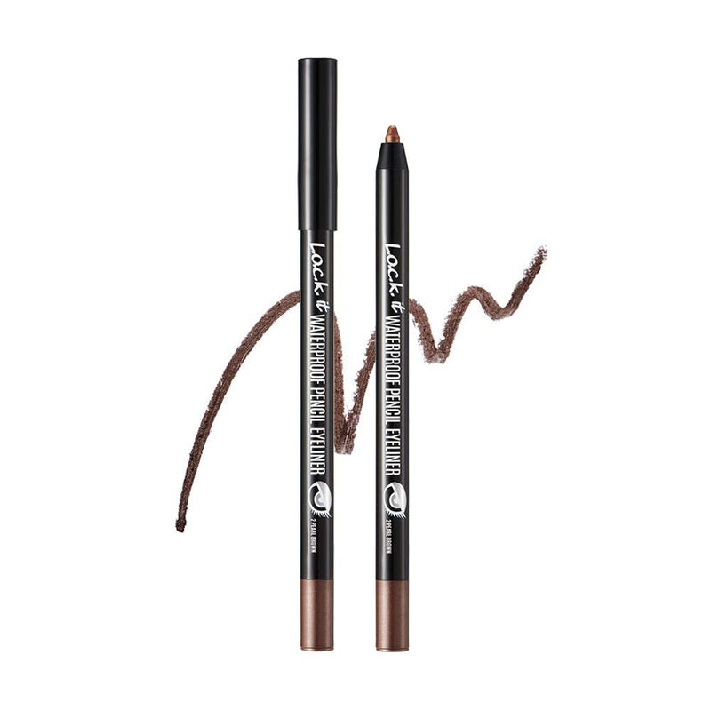 L.O.C.K. Color L.o.c.k. it Waterproof Pencil Eyeliner 02 Pearl Brown, Long-Lasting Waterproof & Smudge-Proof Eyeliner, Net. 0.018 oz. / 0.5 g L.O.C.K.