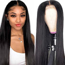 Straight Lace Front Wigs Human Hair 4x4 Lace Closure Wigs Human Hair Wigs for Black Women 180% Density Straight Lace Wigs Pre Plucked with Baby Hair Knots Bleached 20 Inch Domiso