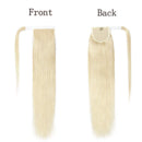Wrap Around Human Hair Ponytail Extensions 100% Remy Human Hair 22 Inches Long Straight Silky With Comb Clip in One Piece Pony Tail Extensions