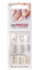 Kiss imPress Press-On Manicure White and Gray Nails 76610 Yeah Boy Impress