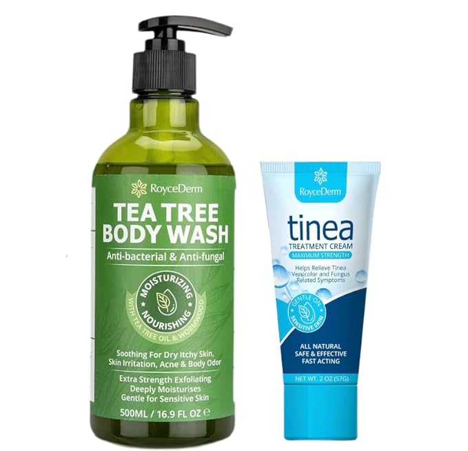 Roycederm Antifungal Essentials Duo: Tea Tree Body Wash & Tinea Treatment Cream Infinity Warehouse