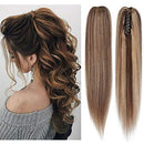 100% Remy Human Hair Ponytail Extension One Piece Claw/Jaw Clip Ponytail Hairpiece Clip In Pony Tail Extensions For Girl Lady Women Long Straight