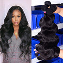 Brazilian Virgin Body Wave Human Hair Bundles Ayisha Hair 4 Bundles Body Wave Human Hair 100% Human Hair Weave Body Wave Extensions Bundles Natural Color Body Human Hair 4 Bundles for Black Women Seekomi