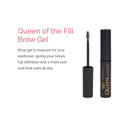 Elizabeth Mott Eyebrow Gel Makeup - Queen of the Fill Brow Tint and Filler - Brush to Fill in Eyebrows and Cover Gray Hairs - Cruelty Free - Dark Medium Brown , 4g Elizabeth Mott