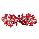 Faship Red Floral Crystal Hair Barrette Clip Faship