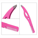 Slant Tweezers-Tweezer Professional Pink Stainless Steel Slant Tip Tweezer-The Best Precision Eyebrow Tweezers with comb YUZHILL