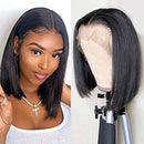 QTHAIR 14A Grade Short Bob Wigs Brazilian Virgin Hair Straight Bob Wigs 13x4 Ear to Ear Lace Front Human Hair Wigs For Black Women Remy Hair Wigs 10 Inches QTHAIR