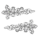 LUX ACCESSORIES Set of 2 Floral Filligree Clear Crystal Rhinestones Wedding Bridal Fashion Hair Pins LUX ACCESSORIES