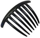 Parcelona French Twist 7 Teeth Large Black Set of 2 Celluloid Flexible Durable French Side Hair Comb Large 4'' No Slip Styling Paris Hair Accessories for Women and Girls, Made in France (Black) Parcelona