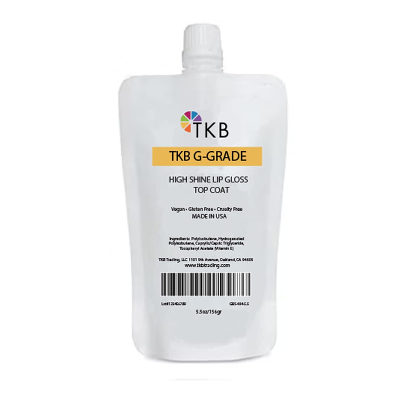 TKB High Shine Lip Gloss Top Coat (G-Grade)| Lip Oil, High Shine, Ready To Wear Clear Lip Gloss, DIY Lip Gloss, Mineral Oil Free 5.5oz (156g) Infinity Warehouse