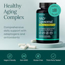 Liposomal NAD+ Supplement - Resveratrol, Urolithin A, CoQ10 & Muira Puama (Made in USA) NAD Supplement for Natural Energy, Brain Fog, Digestion, Detox, Gut Health, Microbiome, NR NMN Replacement Infinity Warehouse