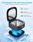Voraiya Rechargeable Ultrasonic Retainer Cleaner, Portable Retainer Cleaner Machine, 52kHz Retainer Cleaner for Dentures, Night Guards, Mouth Guards, 166ml Dental Cleaning Pod with Mirror, 3 Modes Infinity Warehouse