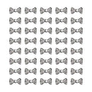 AUEAR, Charming 3D Nail Art Charms Bow Tie Rhinestones Crystal Pendant Decals DIY Decoration for Women Girls Nail Art Beauty Design Jewelry Craft (Silver, 40 Pack) AUEAR