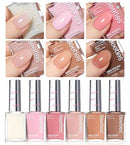 Beetles Jelly Nail Polish Set,6 Colors Pink Nude Jelly Quick Dry Nail Polish Fingernail Fast Drying & Long Lasting Nail Strengthener Polish Gifts for Women Infinity Warehouse
