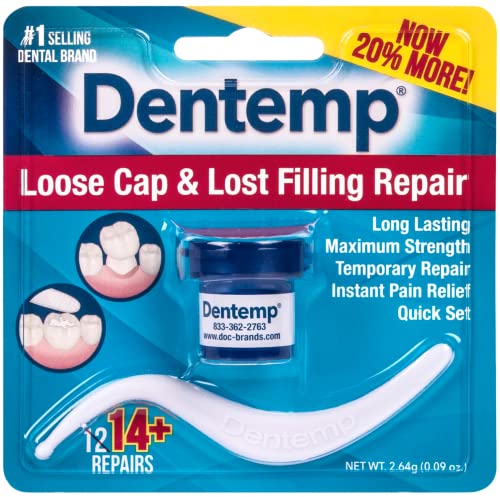 Dentemp Maximum Strength Loose Cap and Lost Filling Repair - Dental Repair Kit for Instant Pain Relief - Temporary Filling for Tooth - Long Lasting Tooth Filling Dentemp