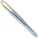Camila Solingen CS30 3.5 Inches Gold Tipped, Surgical Grade, German Stainless Steel Tweezers (Claw) - Flawless Eyebrow and Facial Hair Shaping and Removal for Men/Women CAMILA SOLINGEN