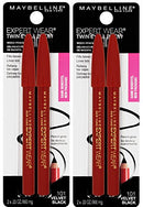Maybelline New York Expert Wear Twin Brow & Eye Pencils Makeup, Velvet Black, 2 Count Twin (total 4 pencils ), 2 Count (Pack of 2) Maybelline New York