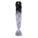 24 Inch Jumbo Braids Hair Extensions Ombre High Temperature Synthetic Hair African Rainbow Box Braiding Hair for Senegal Twist 100g/pack 2 Tones Black/Grey 5 Packs Hairro Store