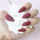 6 Packs (144 Pcs) Matte Press on Nails Medium Length Solid Color Ballerina Professional False Gel Nail Art Acrylic Fake Nails Tips Kit with Adhesive Tabs for Women Girls Short JUSTOTRY