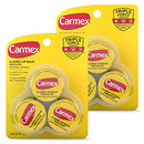 Carmex Medicated Lip Balm Jars, Lip Moisturizer for Dry, Chapped Lips, 0.25 OZ - 3 Count (2 pack) Carmex