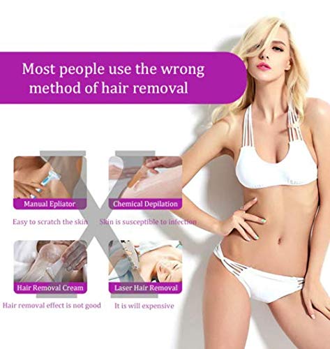 Women Laser Rechargeable Epilator Remover Smooth Touch Hair Removal Instant Pain Free Razor Sensor- Light Technology Hair Remove (Color : White) Generic