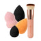 DUcare Foundation Brush with Makeup Sponges Flat Top Kabuki Brush Synthetic Professional Liquid Blending Mineral Powder Beauty Makeup Blender DUcare