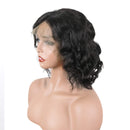 ISEE Hair Brazilian Wavy Curly Human Hair Wigs with Baby Hair 100% Unprocessed Virgin Human Hair Lace Front Short Bob Wigs For Black Women Natural Wave Short Wavy 150% Density Free Part (14 Inch) ISEE Store