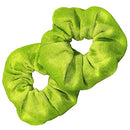 Kenz Laurenz Scrunchies for Hair - 2 Velvet Hair Ties for Women Girls Hair Elastics Ponytail Holder Scrunchy Girl Accessories Elastic Hair Bands Scrunchie Pack (Neon Green) Kenz Laurenz