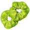 Kenz Laurenz Scrunchies for Hair - 2 Velvet Hair Ties for Women Girls Hair Elastics Ponytail Holder Scrunchy Girl Accessories Elastic Hair Bands Scrunchie Pack (Neon Green) Kenz Laurenz