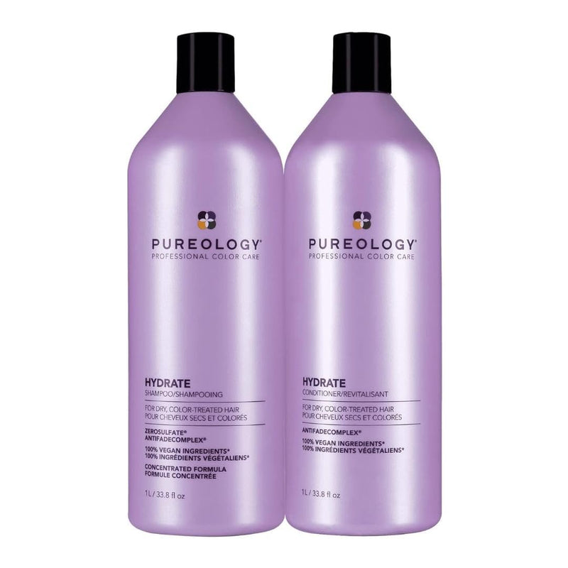 Pureology Hydrate Moisturizing Shampoo and Conditioner Set | For Dry Color Treated Hair | Sulfate-Free | Vegan | Paraben-Free Infinity Warehouse