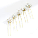 Asooll Bride Wedding Hair Pin Flower Bridal Head Clip Rhinestone Crystal Headpiece for Women and Girls(5pcs)(Gold) Asooll