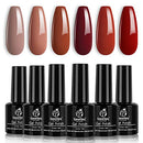 Beetles Gel Nail Polish Set, Caramel Collection Gel Nail Polish Kit 6 Colors Nail Gel Home Manicure Christmas for Women New Year Holiday Gifts Set beetles Gel Polish