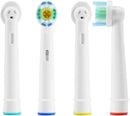 Replacement Brush Heads Compatible with Oral-B-Braun– 3D White - Pack of 4 Generic Electric Toothbrush Replacement Heads GRANDIOSI