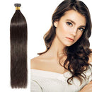 100 Strands/Pack I Tip Remy Human Hair Extensions Pre Bonded Keratin Stick In Hair Extensions Cold Fusion Hair Piece For Women Long Straight