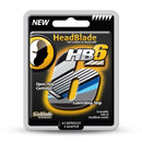 HeadBlade HB6 Refill Blades - 6 Stainless Steel Blades for No Tugging or Pulling, Shave Less, Works for Face, Body, and Scalp HeadBlade