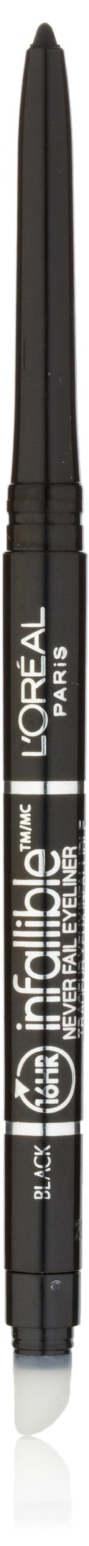 L'Oreal Paris Makeup Infallible Never Fail Original Mechanical Pencil Eyeliner with Built in Sharpener, Black, 1 Count L'Oreal Paris