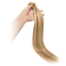 100 Strands Pre Bonded Remy Human Hair U Tip Hair Extensions Nail Tip Italian Keratin Fushion Hairpiece Long Straight Silky For Women
