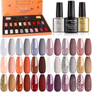 Lavender Violets Gel-Nail-Polish Kit 18-Color Soak off UV LED Nail Gel with No Wipe Base and Top Coat F987 Lavender Violets