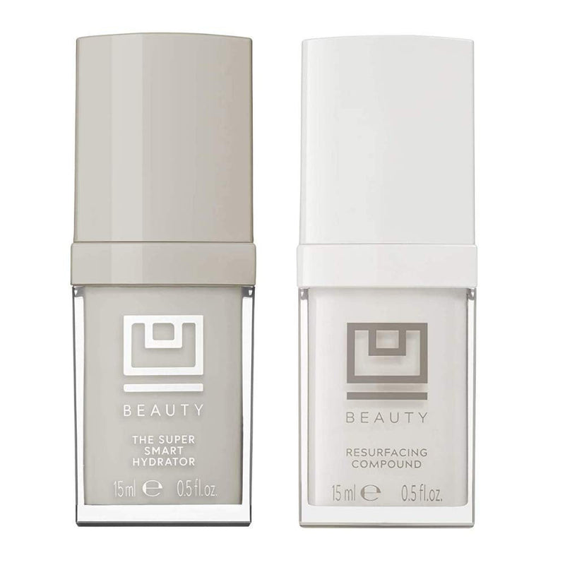 U Beauty Resurfacing Compound + SUPER Hydrator Kit | Vitamin C Serum with Retinol, Vitamin E, AHA Exfoliant, Hyaluronic Acid, for Daily Anti Aging and Hyperpigmentation - (Set of Two) 0.5 fl.oz U Beauty