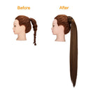 28 Inch Clip in Ponytail Extension Wrap Around Long Straight Pony Tail Hair Synthetic Hairpiece for Women 28Inchdark brown mix light auburn KOODER