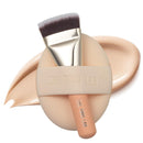 THE TOOL LAB All Day Fitting Duo (Glow type) - Premium Base Makeup Set for Liquid Cream Powder Foundation, Buffing Blending Face Brush, Sponge, Portable Case - 1.1" Flat Top Brush Infinity Warehouse