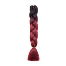 Benehair Jumbo Braiding Hair 24 inch Jumbo Braid Hair Extensions Jumbo Box Braids Crochet Hair Ombre Black to Dark Red for Women Kids Two Tones DIY High Temperature Synthetic Fiber 6 Bundles Benehair Store