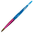 PANA USA Acrylic Nail Brush Pure Kolinsky Hair Acrylic White Swirl Blue Handle with Pink Ferrule Round Shaped - Size 6 PANA