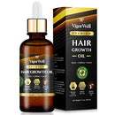Hair Growth Oil Natural with Caffeine, Biotin and Castor - Hair Growth Oil for Stronger, Thicker, Longer Hair 1.7 oz VigorWell