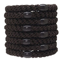 L. Erickson Grab & Go Ponytail Holders, Espresso, Set of Eight - Exceptionally Secure with Gentle Hold L. Erickson