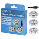 SH60/72 Replacement Heads Compatible with Philipss Norelco Shaver for S6810, S6820, S6850, S6880/81, Replacement Heads for Series 6000 Shavers Wadoy