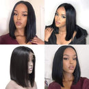 QTHAIR 14A Short Bob Lace Front Wigs Human Hair For Women Bleached Knots Full End Brazilian Human Hair Wigs density 150% Pre-Plucked (14inch) QTHAIR