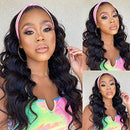 Headband Wigs for Black Women Body Wave Human Hair Wigs Glueless None Lace Front Wigs Brazilian Virgin Hair Machine Made Body Wave Headband Wig 150% Density prime Hair 28 inch beafay