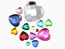 Allstarco 15mm Flat Back Heart Acrylic Rhinestones Plastic Gems Plastic Costume Jewels Embelishments - 40 Pieces (Jet Black H101) KraftGenius Allstarco