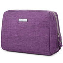 Large Makeup Bag Zipper Pouch Travel Cosmetic Organizer for Women and Girls (Large, Purple) Narwey